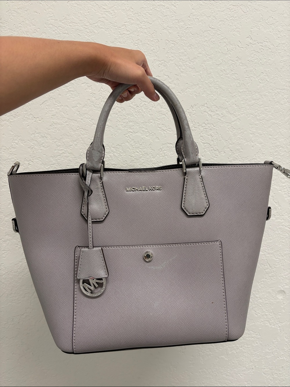 Michael Kors Grey Saffiano Leather Tote